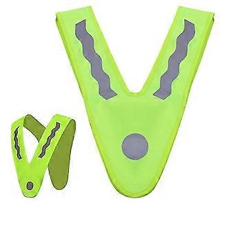 Children Luminous Vest High Visibility Clothes Reflector V-Shape Safety Vest Yellow compatible with Kids Running Cycling Night Roads
