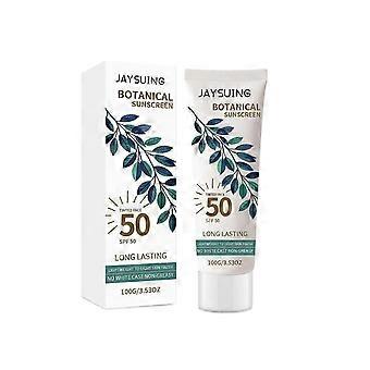Crème solaire teintée botanique FPS 50, protection UV à large spectre, hydratante, non grasse, sans traces blanches, respirante, soin solaire quotidien en extérieur, 100 g !