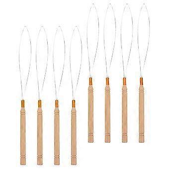 Hair Threader Wooden Handle Crochet Hook Tool Set for Extensions 16Pcs