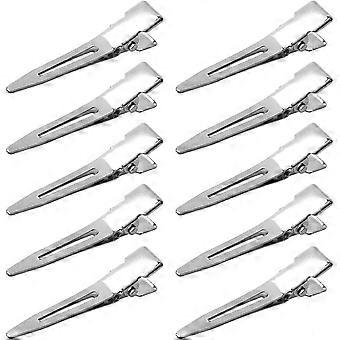 nuosen 50 Pcs Clipes de Cacho, 1.75 Polegadas Clips de Seção de Clipe de Ondulação de Único Pino de Metal Jacaré Clipes de Cabelo para Extensões de Cabelo