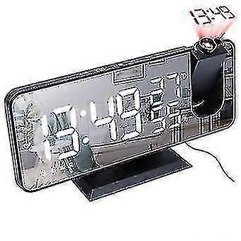 Led Digital Mirror Surface Projection Clock Radio