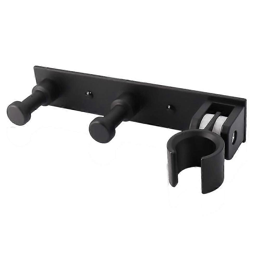 Shower Head Holder Wall Mount Bracket With 2 Hanger Hooks Handheld