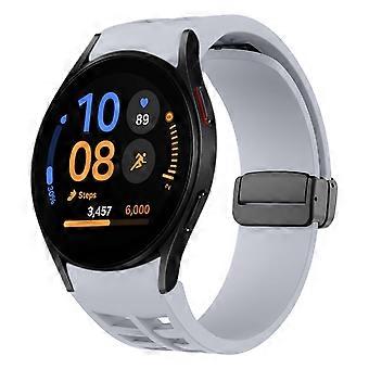For Samsung Galaxy Watch FE / 6 / 5 / 4 40mm Silicone Design Magnetic Buckle Replacement Arm Band Light Grey