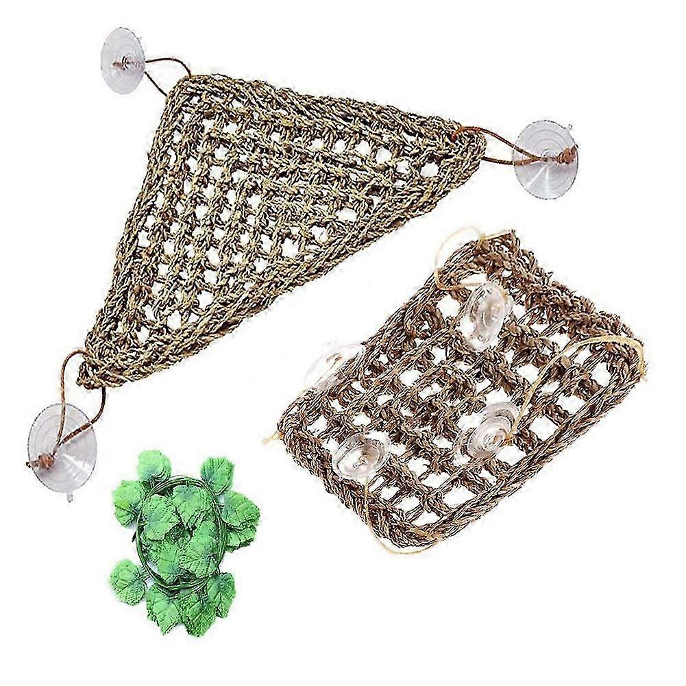 2 Pack Bearded Dragon Hammock, Reptile Climbing Decor, Lizard