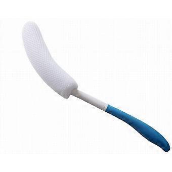 Brosse antidérapante à poignée incurvée pour le corps de bain, facile à atteindre pour les personnes âgées / enceintes Aide bain et douche, Bleu