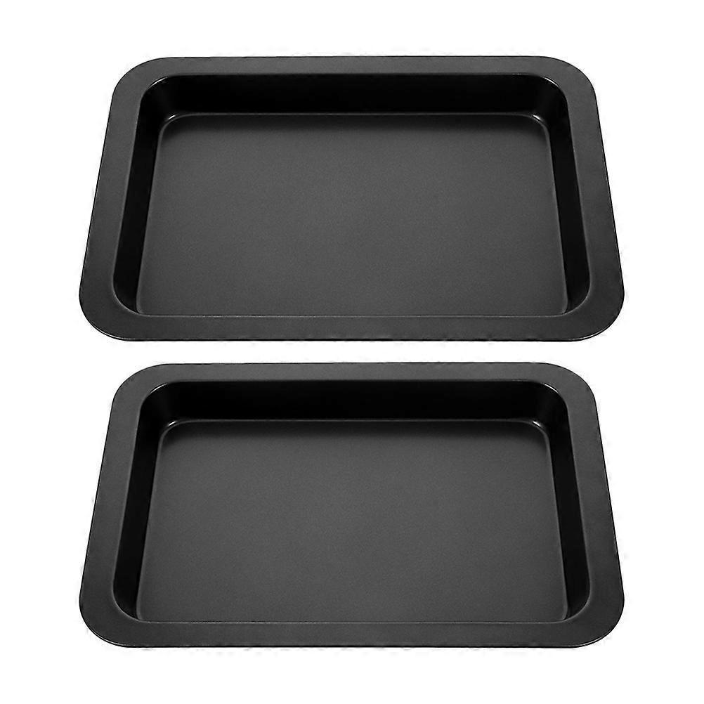 2pcs Rectangle Cookie Baking Pan Carbon Steel Bakeware Cake Cookie Baking Tool Baking Mold