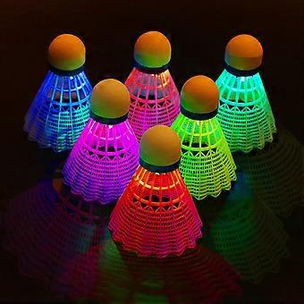 badminton, 6 pcs LED luminous badminton balls, LED nylon sports badminton, badminton LED, night badminton, LED nylon badminton set, LED badminton set 