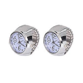 2pcs Finger Wear relógios de quartzo Creative Ring Watches Mini Time Display Acessórios para Mulheres Homens (roxo)