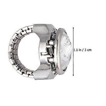 White Oval Watch Finger Ring for Time Watching Fashion Special Quartz Watch Ring