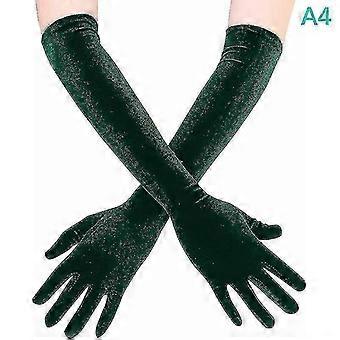 Guantes de vestir de poliéster de terciopelo dorado de 53 cm para frío y calor