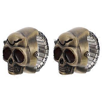 Fashion Finger Watch for Decoration 6Pcs Vintage Chic Skull Ring Watches