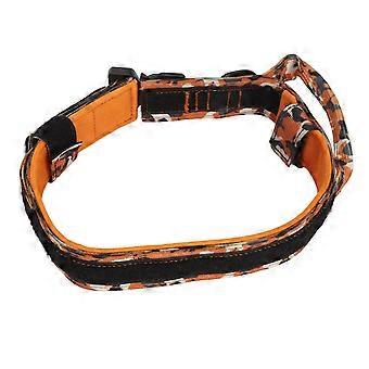 Adjustable Dog Collar Metal Buckles Pet Training Collar with D Ring Buckle for Small Medium and Large Dogs Orange L