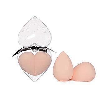 2 stuks/set make-upsponsjes in hartvorm, gemaakt van latexvrij materiaal, geschikt als cosmetische poederdons voor foundation en andere schoonheidsproducten.