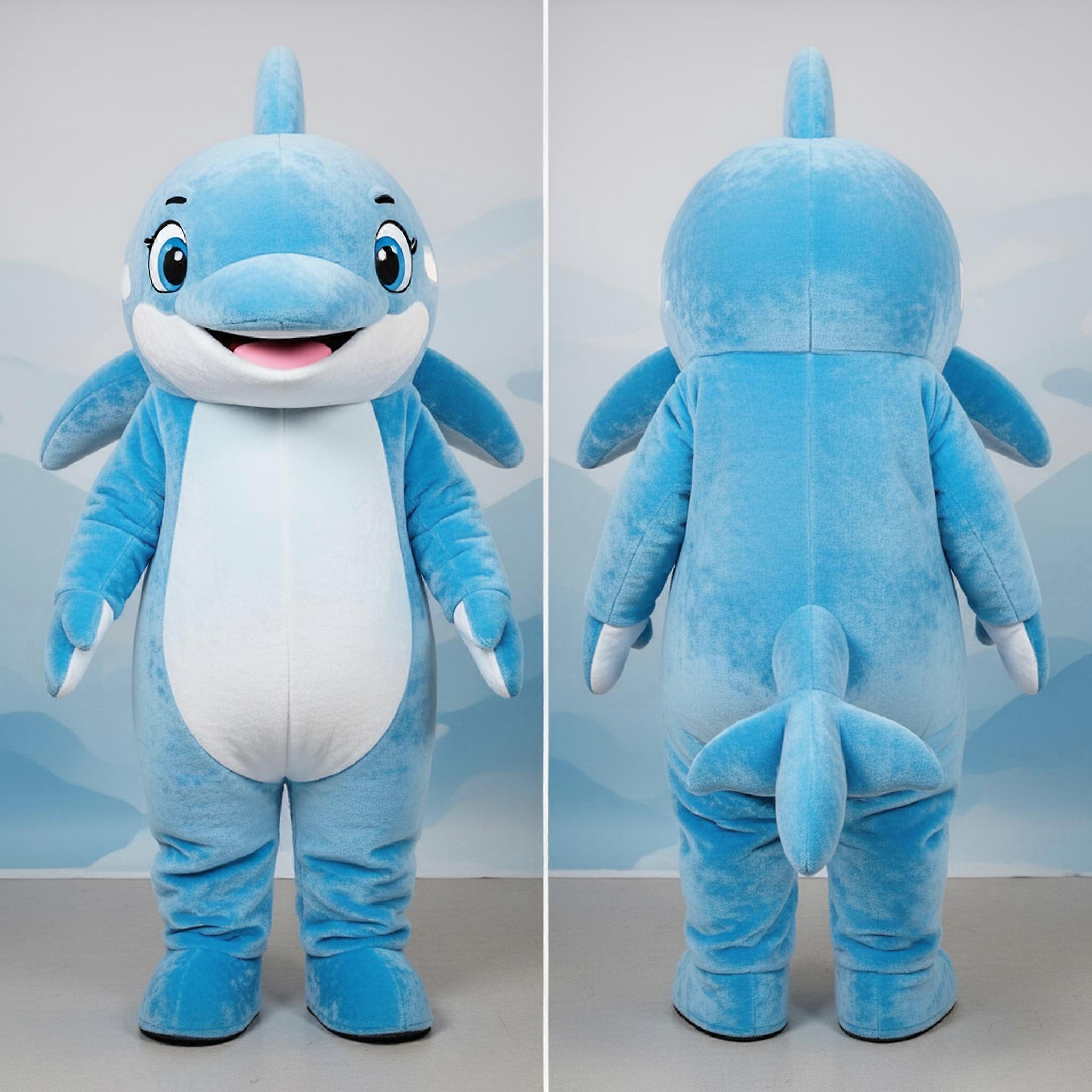 MASTICOT Sky Blue Smiling Killer Whale Mascot