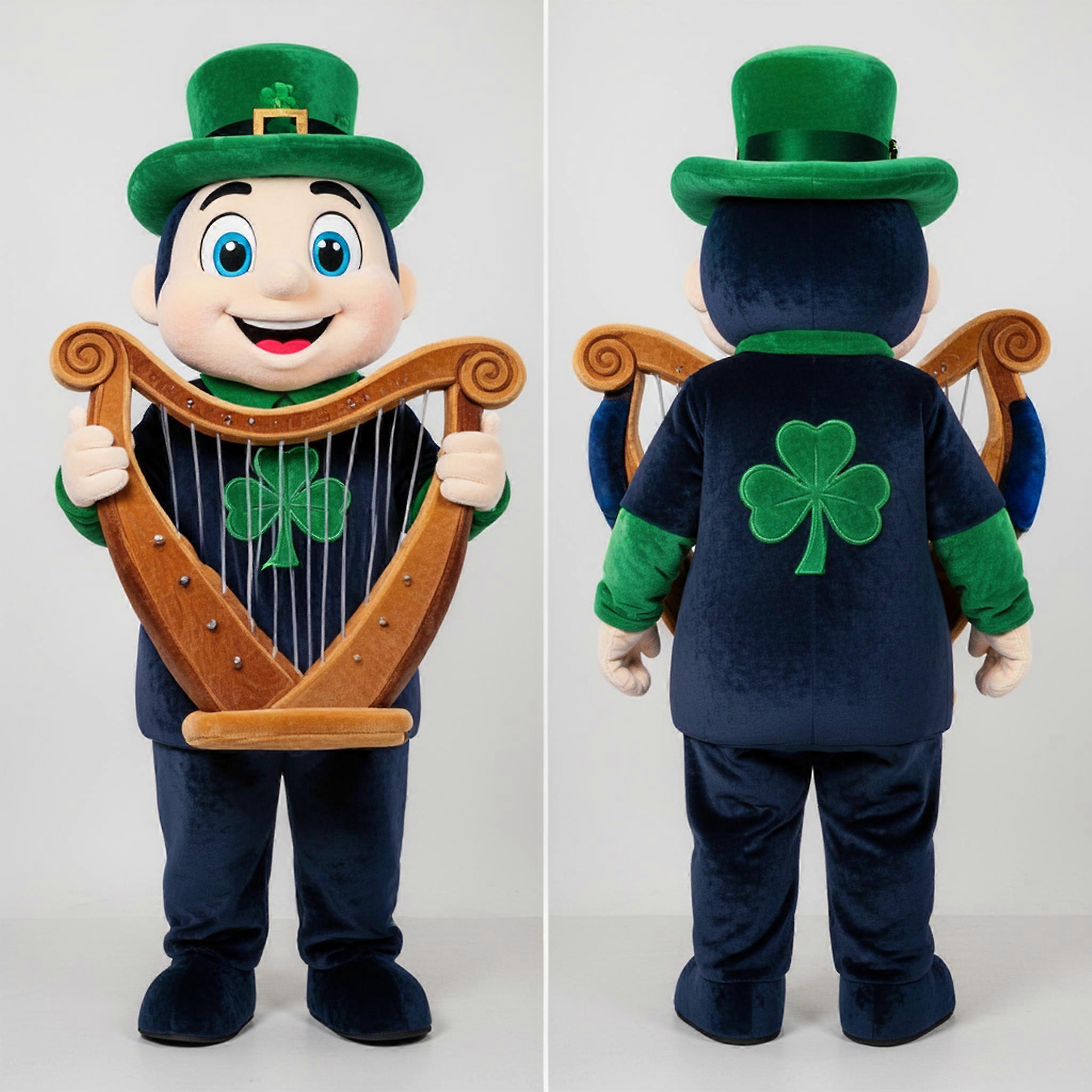MASTICOT Navy Blue Rounded Celtic Harp Mascot
