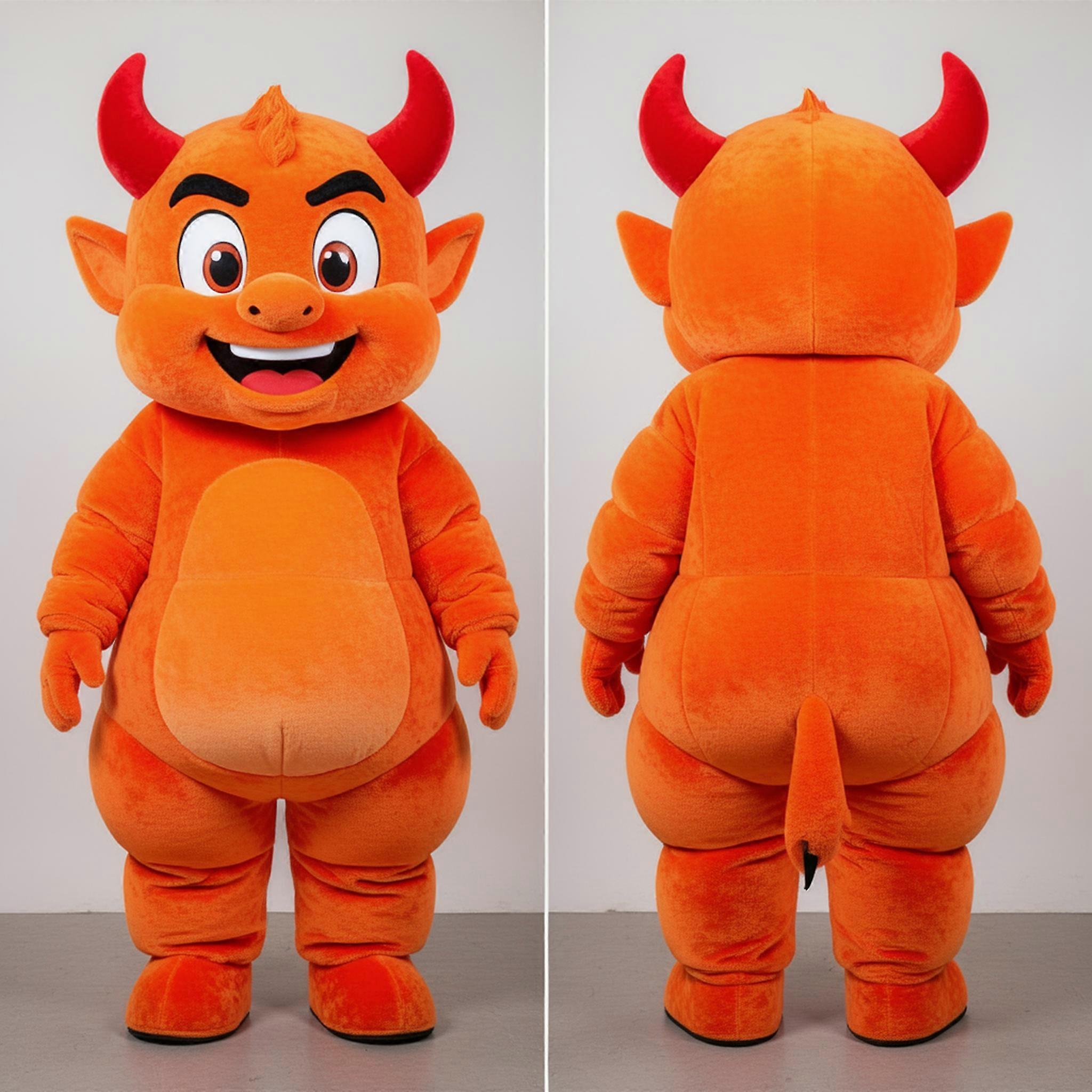 MASTICOT Rust Orange Mischievous Devil Mascot