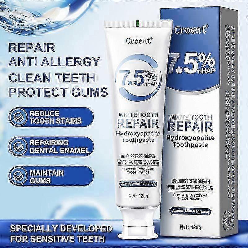 Hydroxyapatite Toothpaste for Advanced Enamel Protection, Fluoride-Free Toothpaste for Sensitive Teeth, Gentle and Effective
