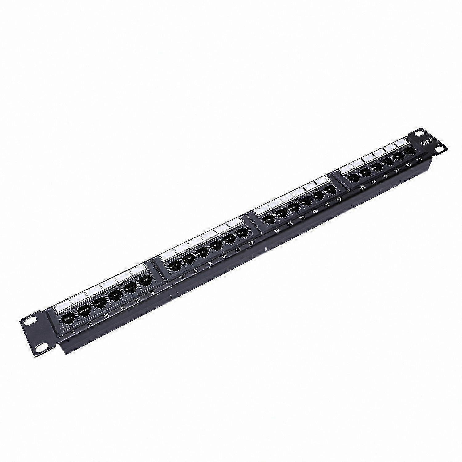 24 Port RJ45 Ethernet Patch Panel Wall Mountable Bracket compatible with LAN Network Cable Management Tool Rack