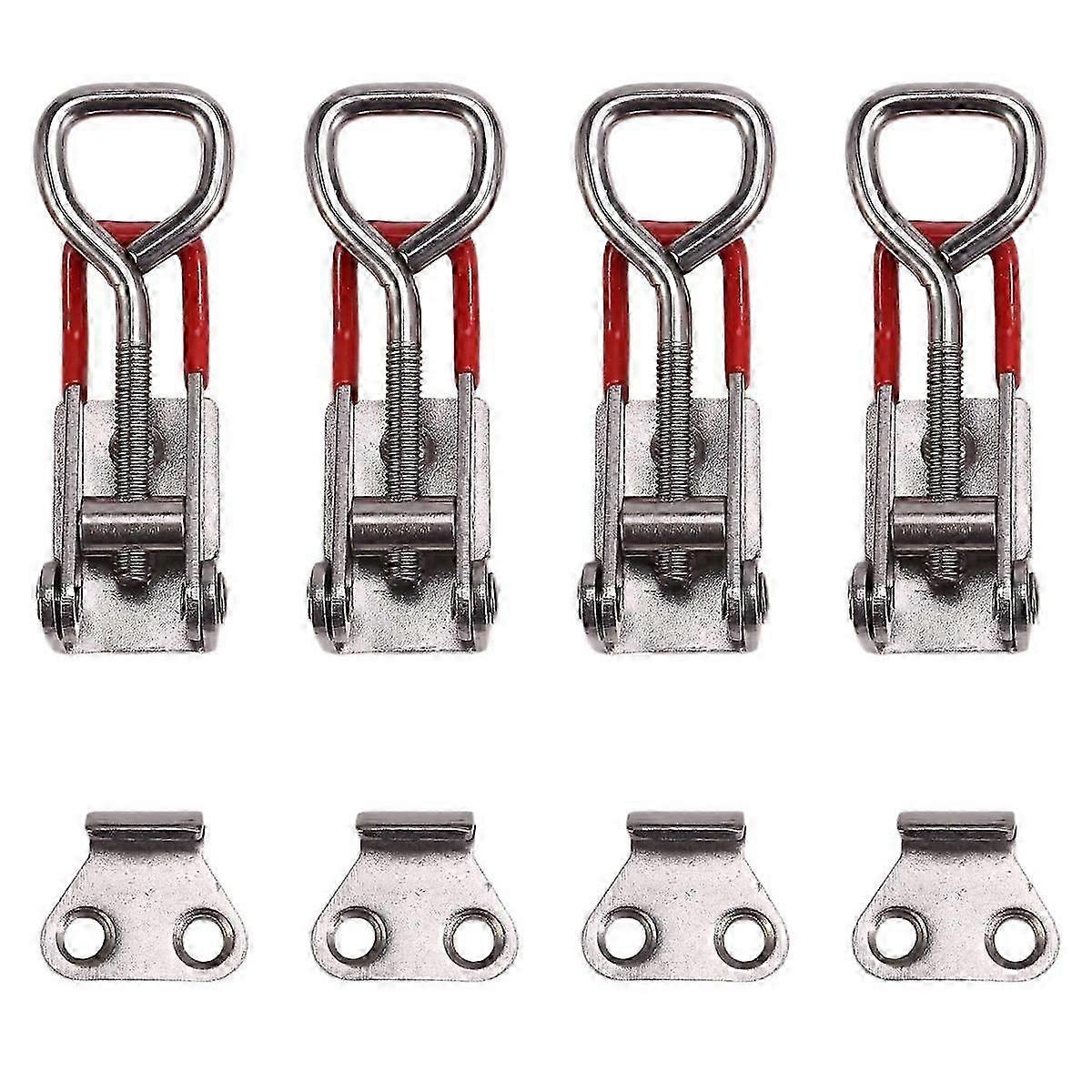 4pcs Adjustable Toolbox Case Metal Toggle Latch Catch Clasp Quick Release Clamp Anti-slip Push Pull Toggle Clamp Tools