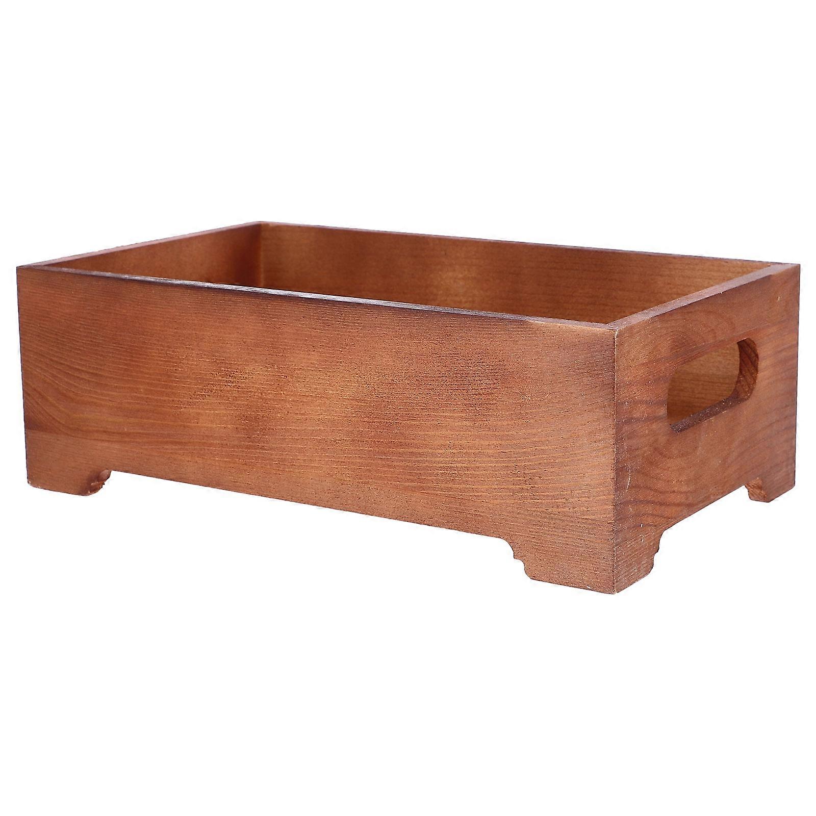 Solid Wood Box for Office Storage 4Pcs Desktop Organizer