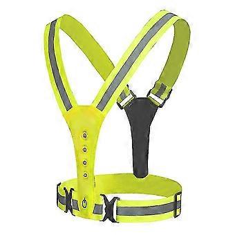 Led Reflective Vest Usb Rechargeable Vest Safety Gear Adjustable Night Running Led compatible with Men/women/child