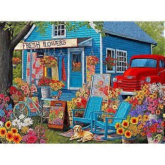 Jigsaw Puzzles for Adults Stitches Blooms Blue Skies DDA195