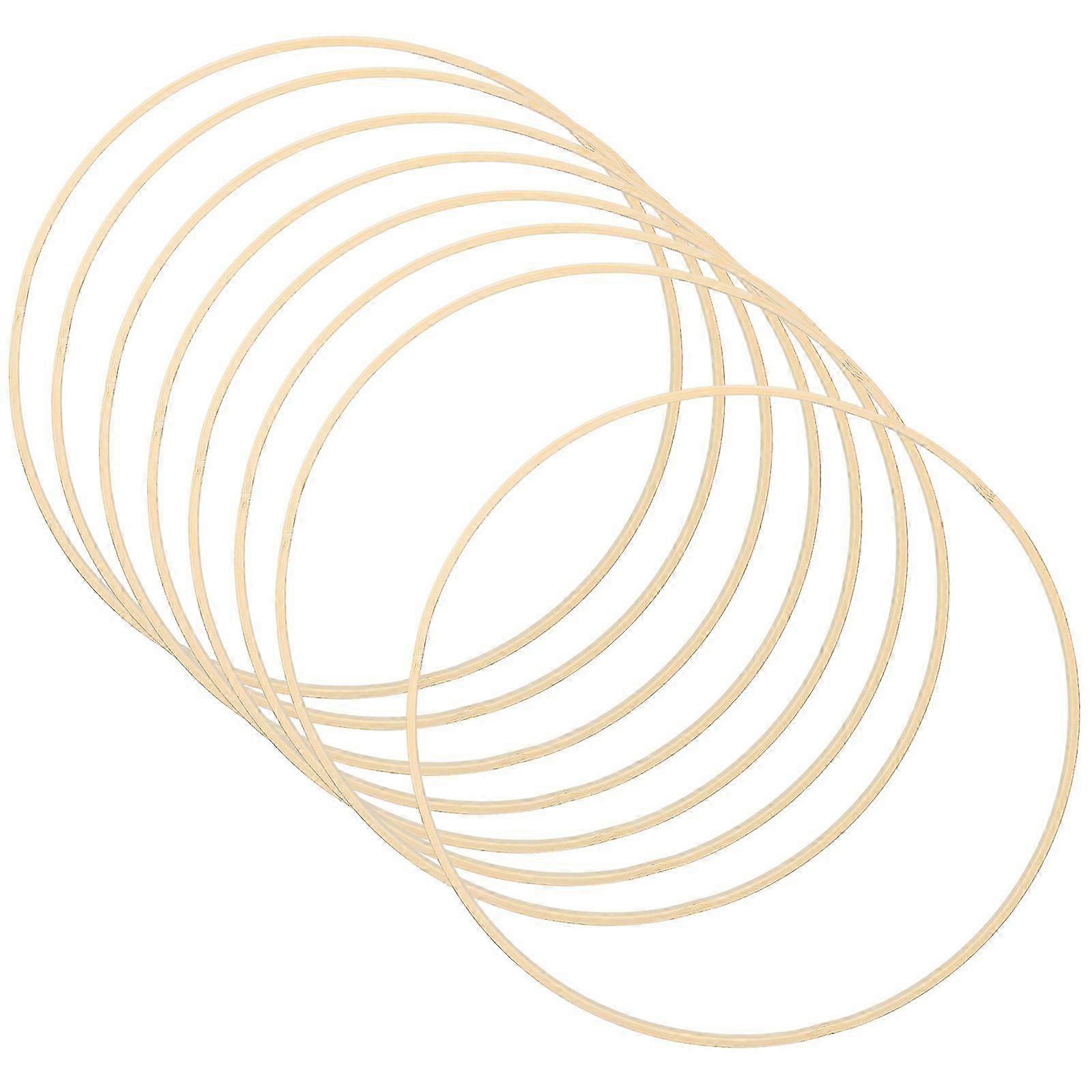 8Pcs Smooth Bamboo Craft Rings Set