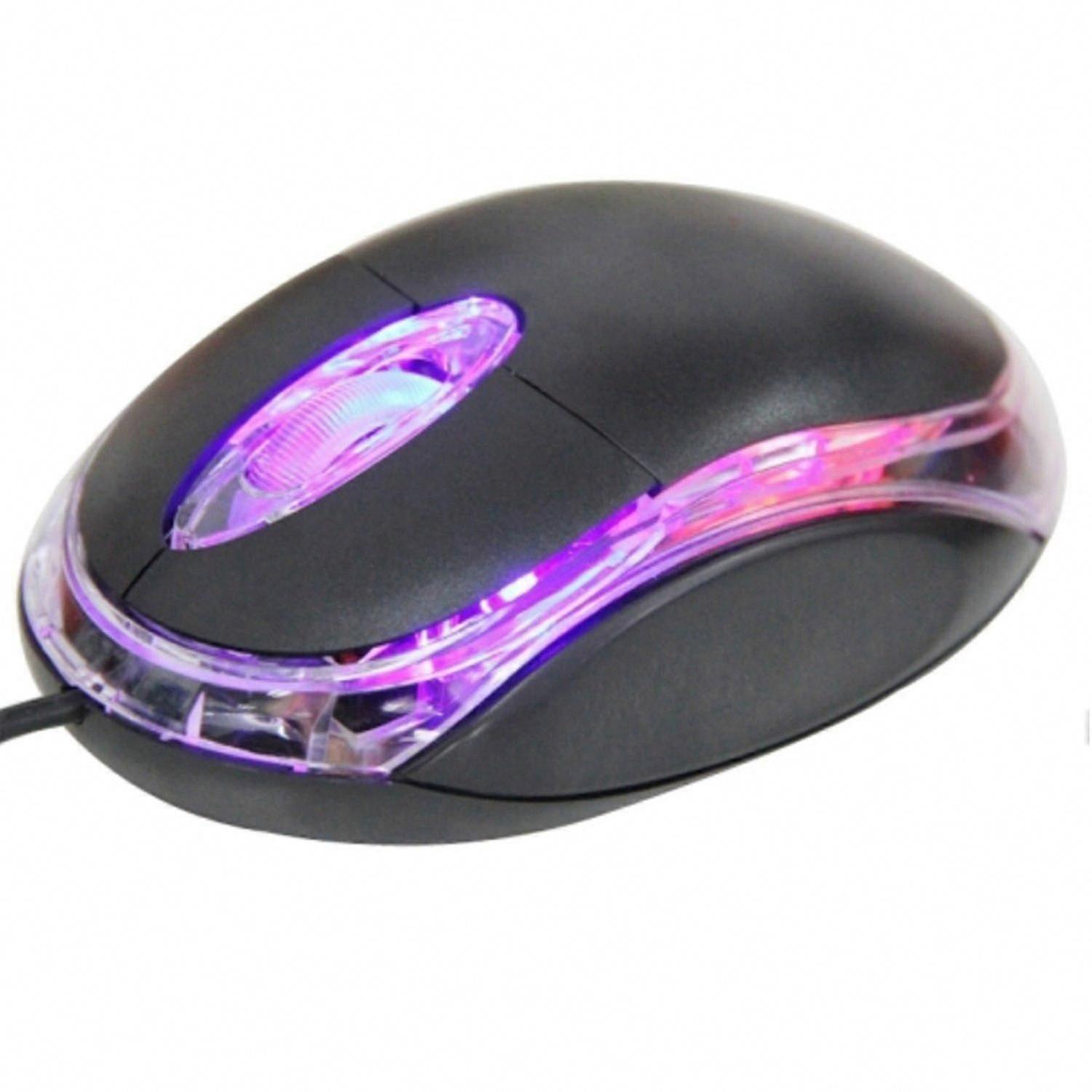 Compact Optical Computer Mouse - Wired USB PC Laptop Mouse with Smooth Tracking
