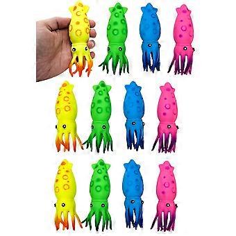 Squishy Fidget Toy Set – Stretchy Squid Stress Relief Toys for Kids and Adults, Soft Rubber 2 Pack Random Colors