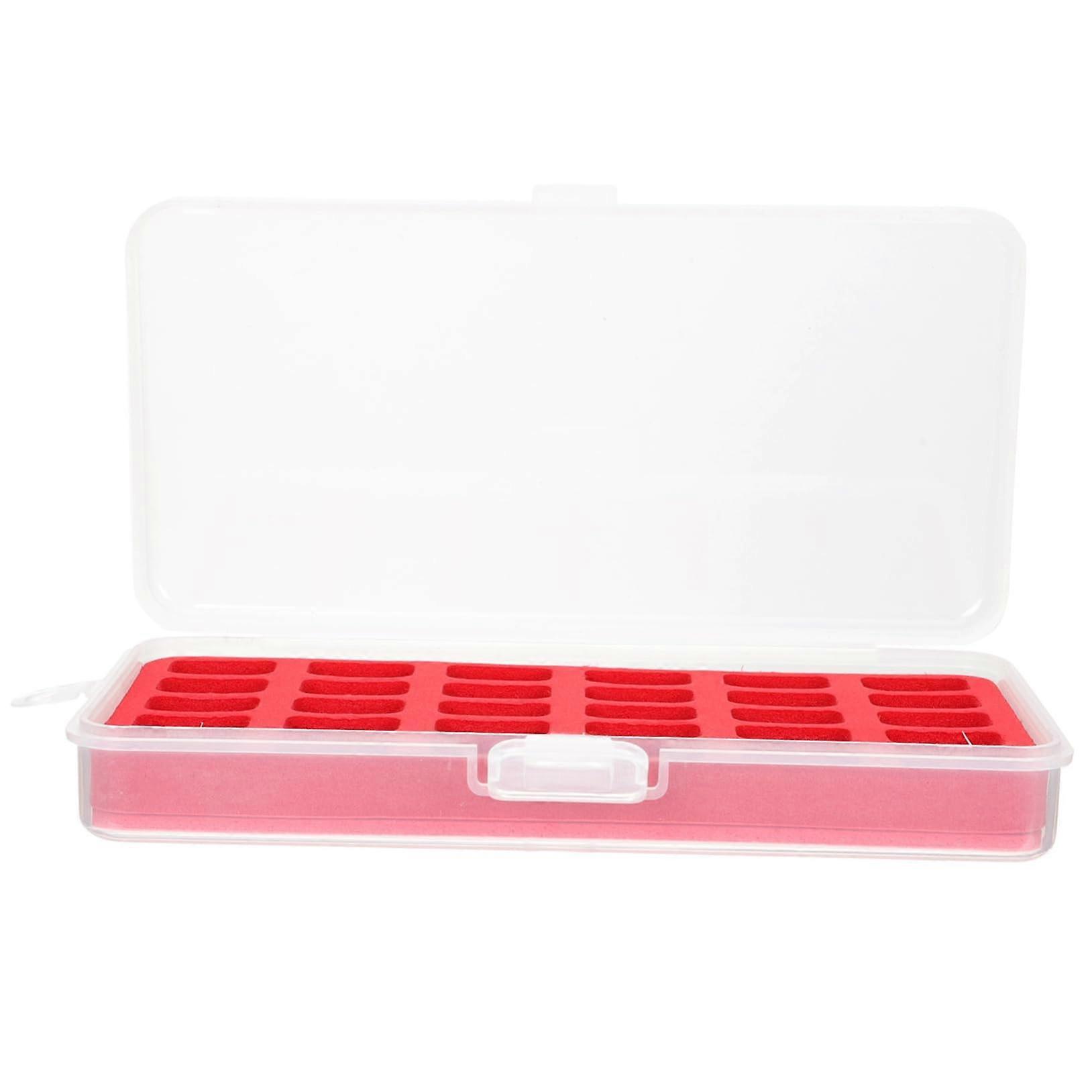 3pcs Clear Plastic Sewing Bobbin Organizer Box with Easy Access Compartments for Thread Storage