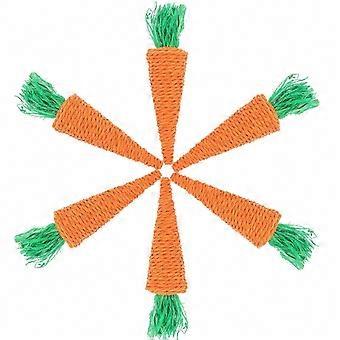 Rabbit Woven Molar Toy, 6 Pcs, Chew and Decoration Toys for Small Pets