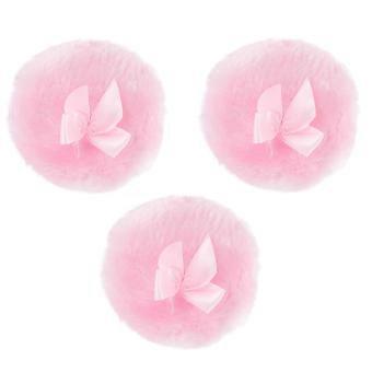 Baby Powder Puff Long Hair Talcum Powder Puff for Women 6Pcs Set Pink