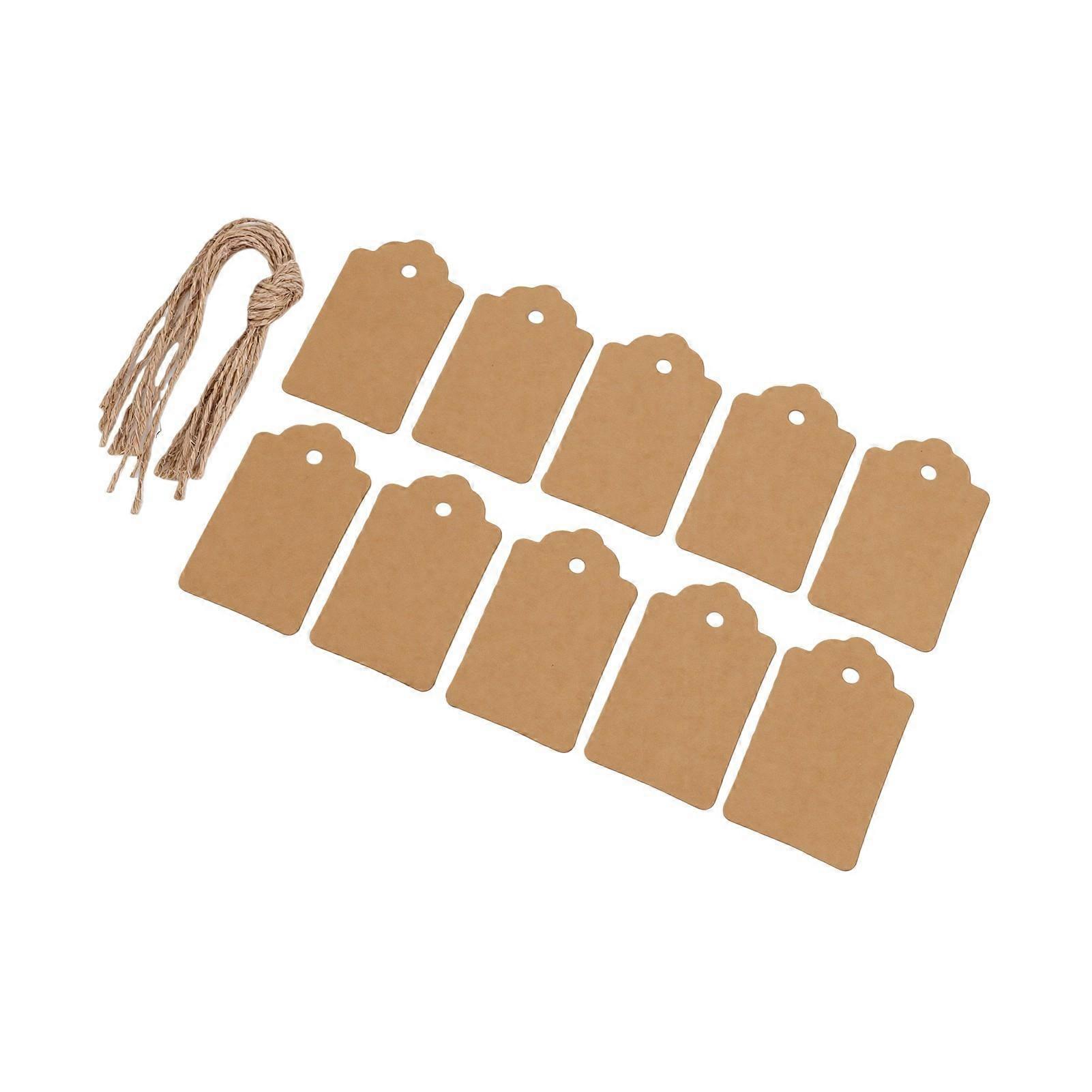 10 Pcs Gift Tag 2.8x1.7in Blank Writable Rectangular Hanging Tags with String for Presents