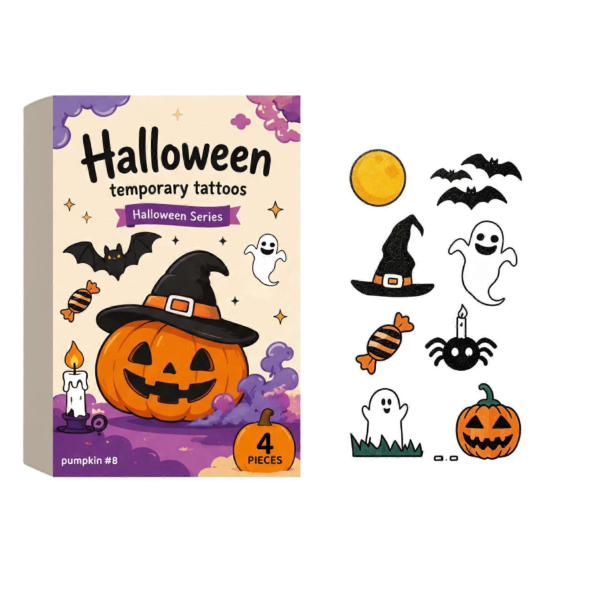 Pumpkin Temporary Tattoos Water Transfer Set