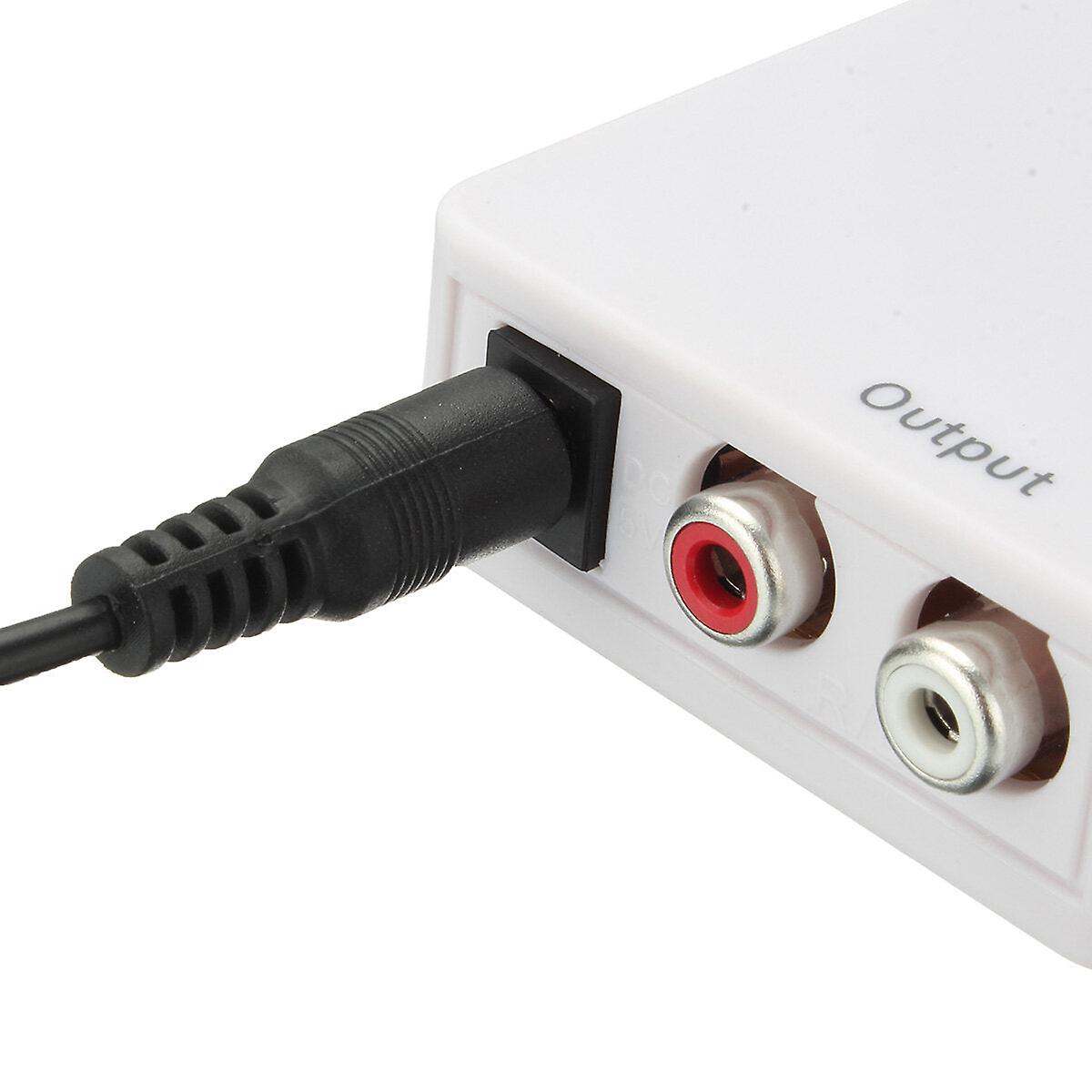 Optical Digital Coaxial Toslink Signal To Analog Audio Converter Adapter Dc 5v
