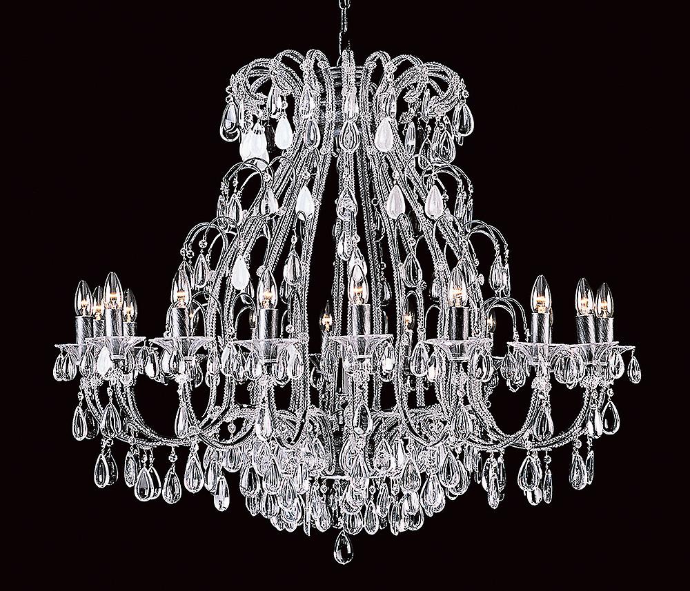 Versailles Bead Silver Streak 18 Arm Chandelier