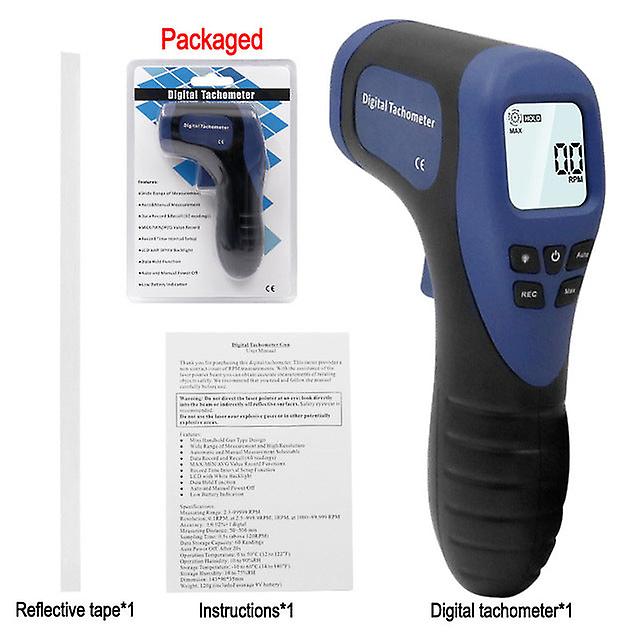 Laser Speed Measuring Digital Tachometer Non-contact Tester Lcd Backlit Data Hold Meter Gauge Tester Measure Range 2.5-99999 Rpm