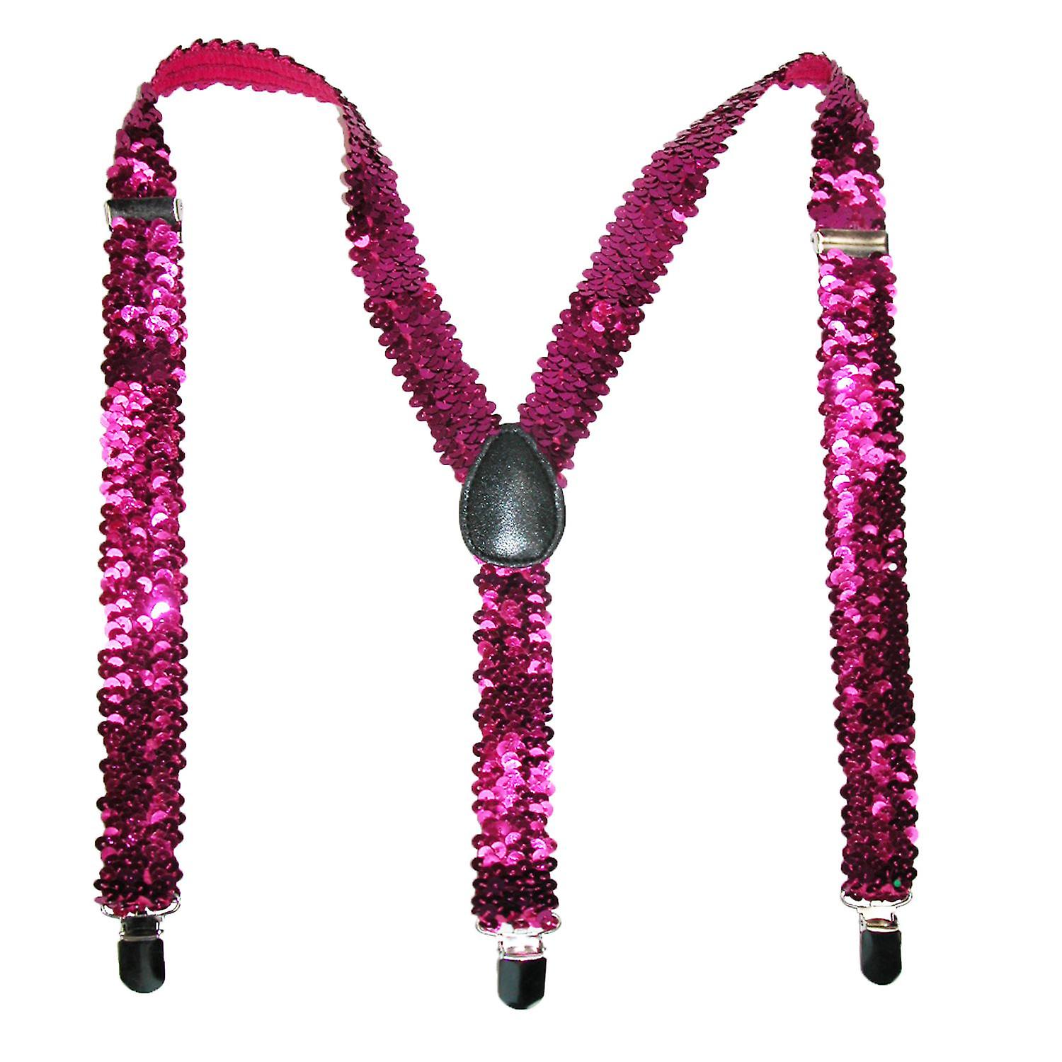 CTM Elastic Sequins Clip-End Suspenders (Women)