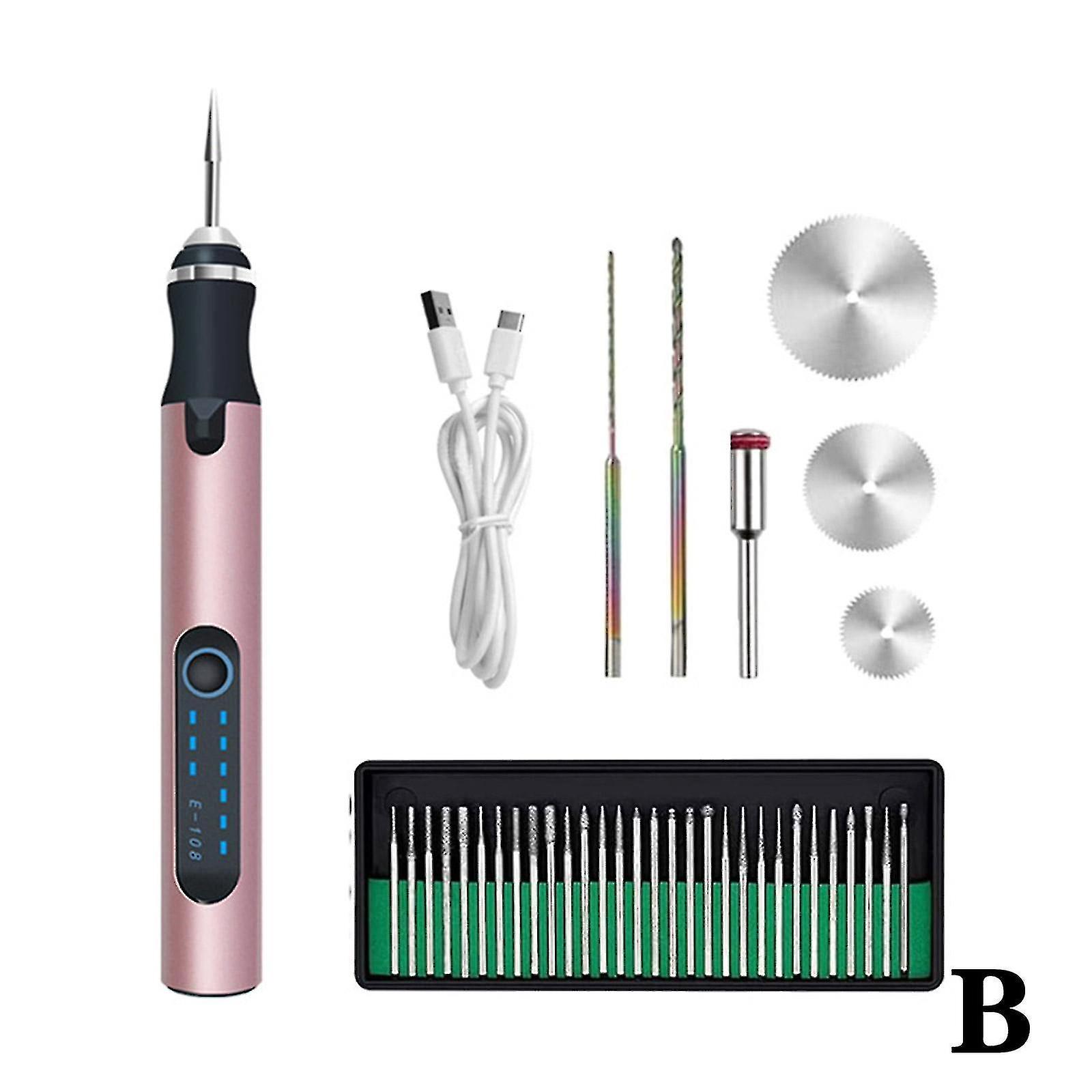 Mini Drill Engraving Pen, Electric Tool Kit Usb Rechargeable Engraver Etching Pen Micro-cordless Carve A