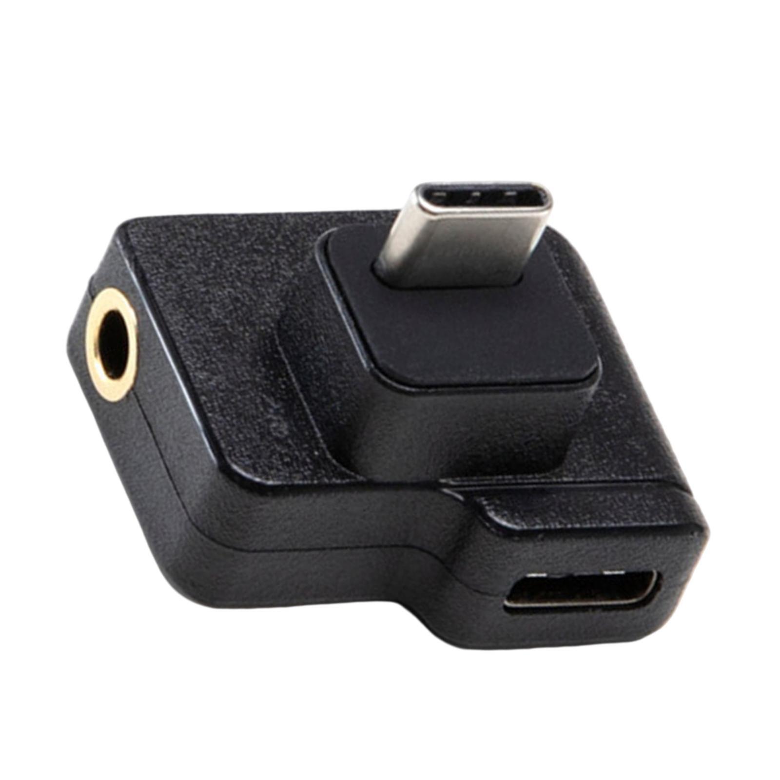 Dual 3.5mm Mic Adapter USB-C Adapter Audio External 3.5mm Mic Mount TRS Plug