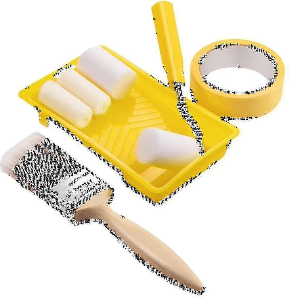 7pcs Mini Foam Paint Roller Tray Set 2 Inch Small Roller Paint Brush