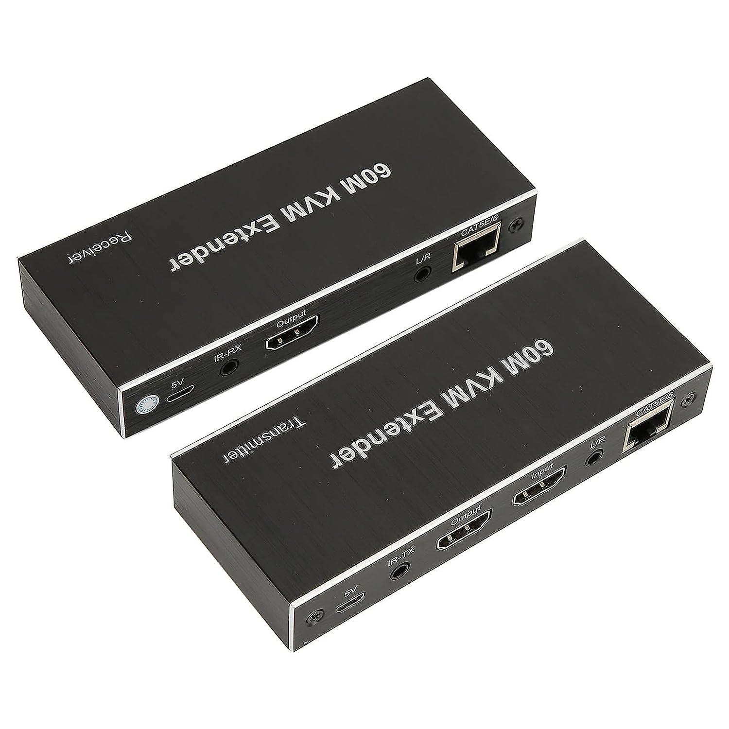 Usb Kvm Extender, 100-240v Remote Control Plug And Play Hdcp Standard 4k 60hz Multifunctional Kvm Extender For Tv For Pc (us Plug)