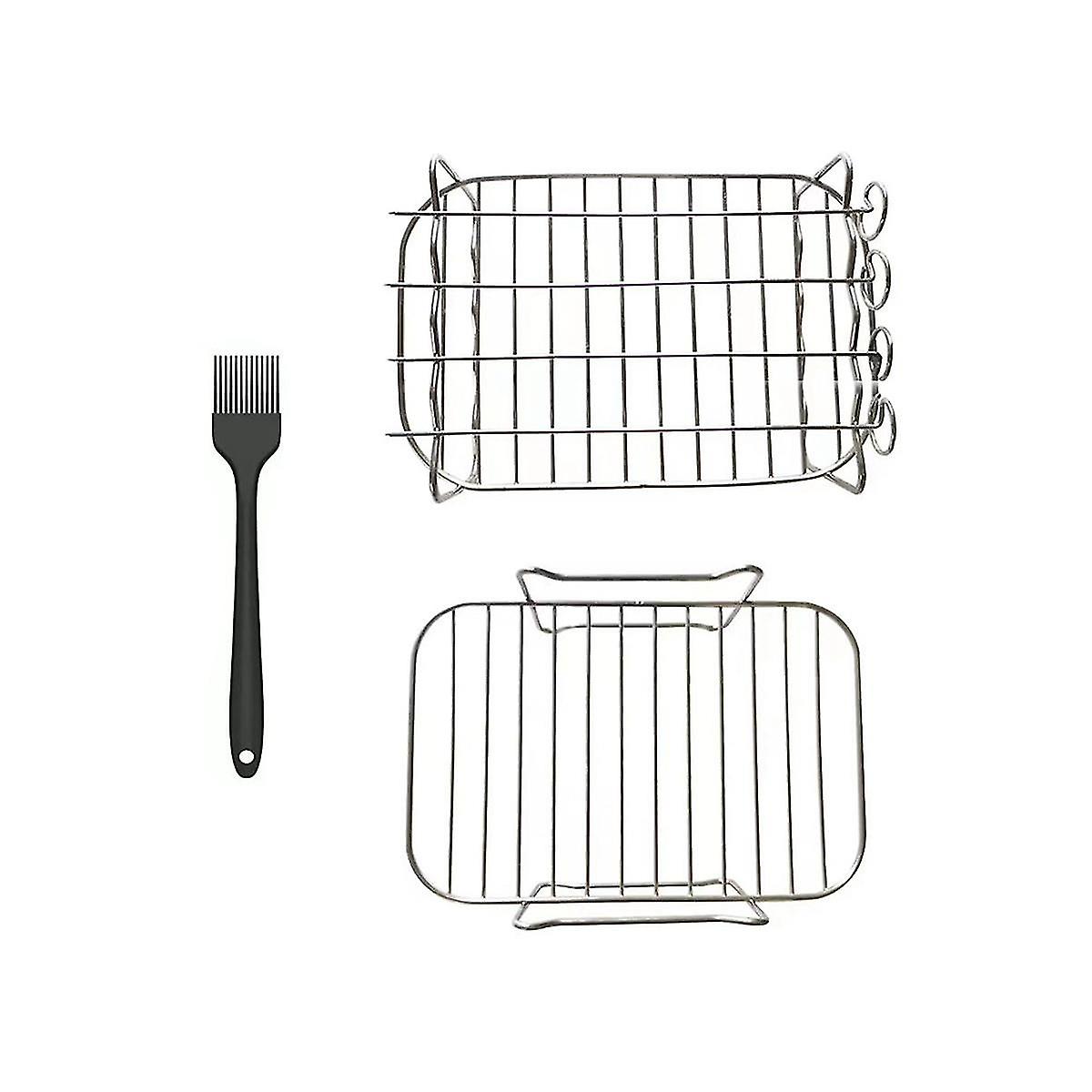Double Boiler Accessory 2 Piece Rack With 4 Skewers And Brush Accessory