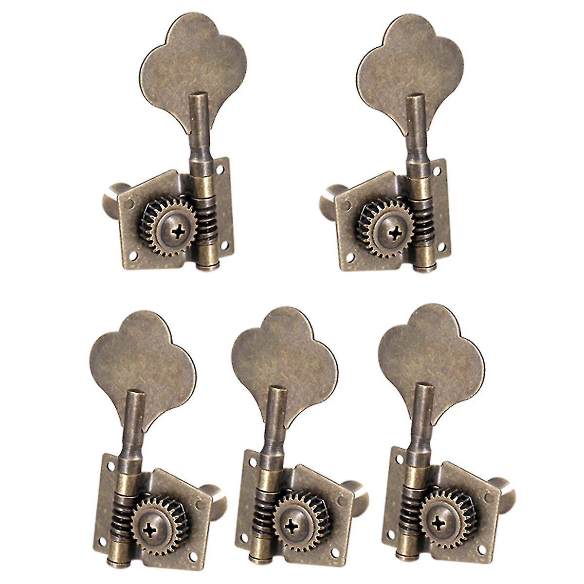 5pcs Guitar Vintage Open Tuning Key Pegs Machine Heads Tuners 2l3r For 5 Strings Bass
