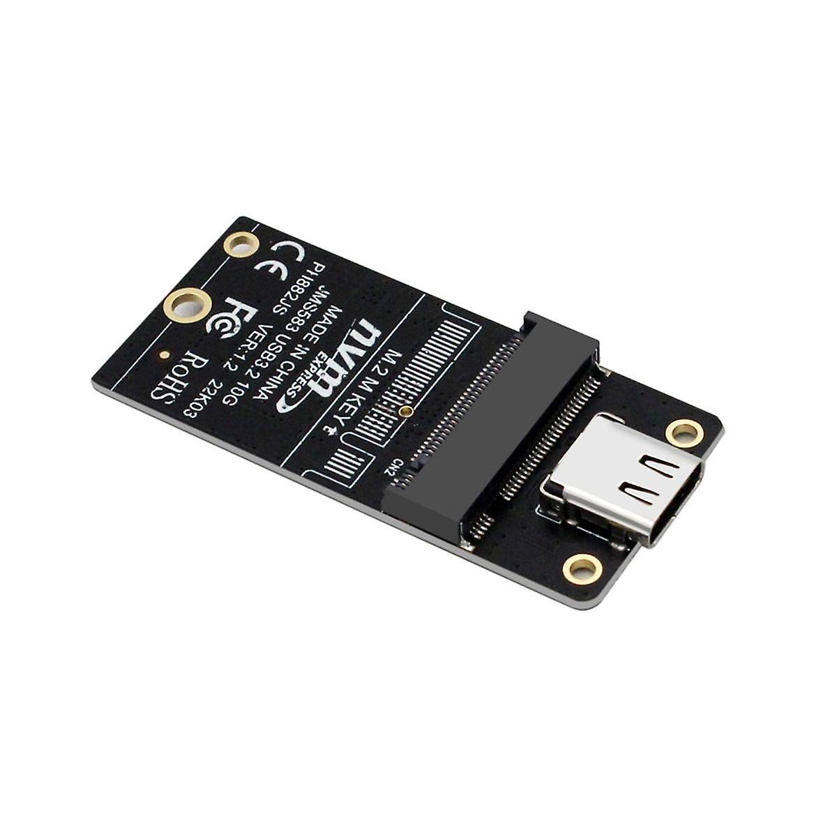 M.2 to Type-C SSD Enclosure Adapter M2 NVME HDD Enclosure Interposer Board JMS583 Chip 10Gbps Suppo