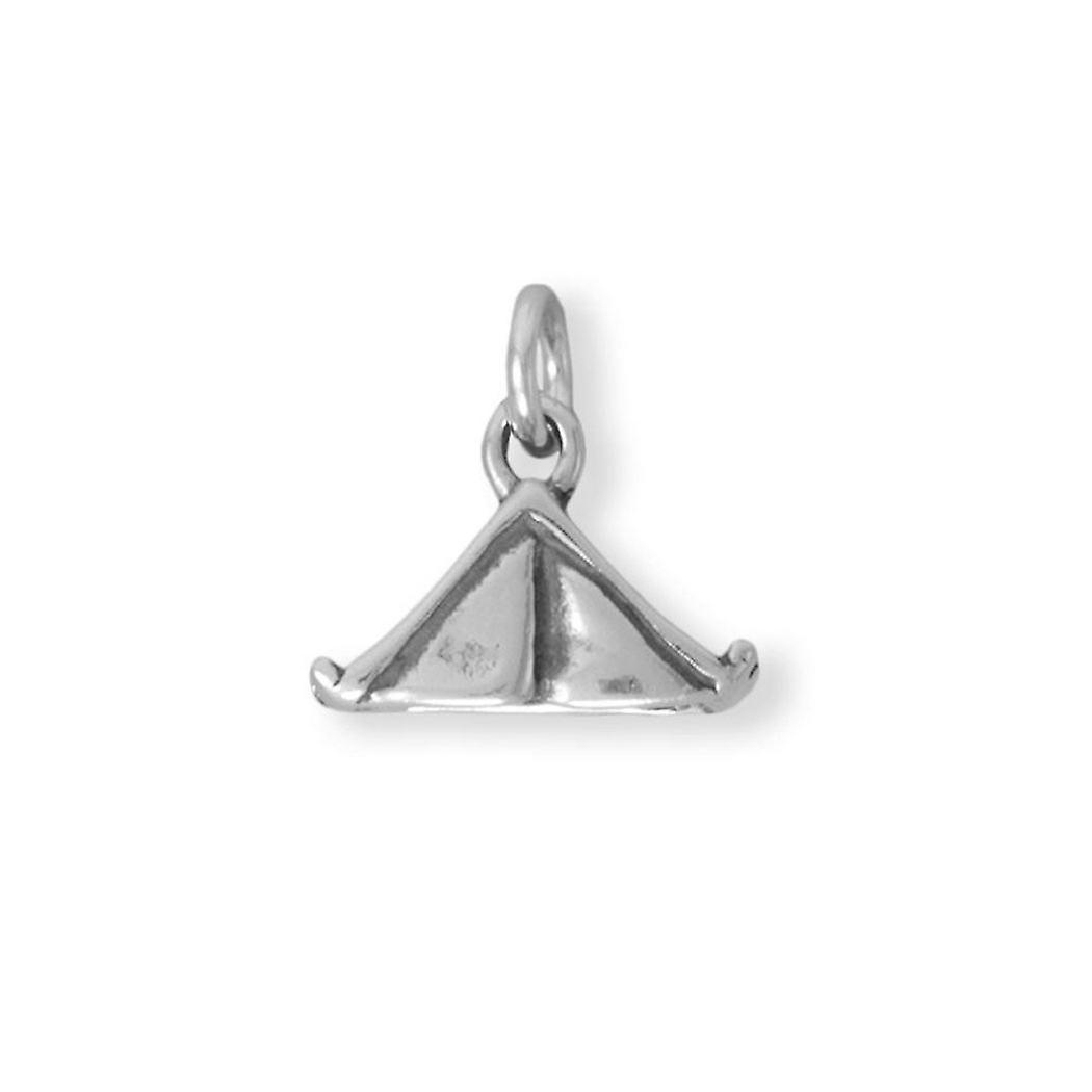 925 Sterling Silver ossidato tenda fascino 3d 12,1 mm x 6,4 mm collana pendente per le donne