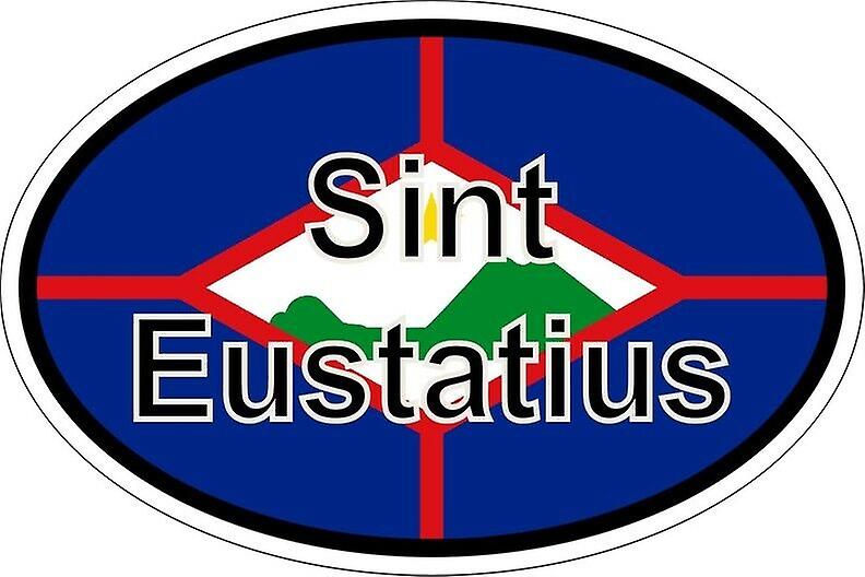 Sticker sticker oval oval flag code country BQ holy eustache