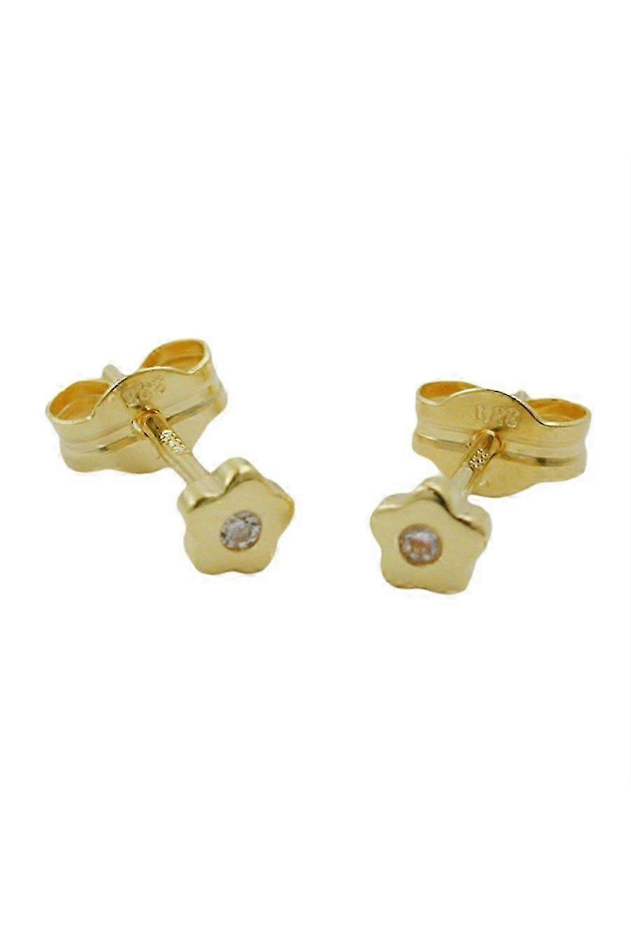 Stud Earrings Flower Zirconia 8k Gold - Gl431087