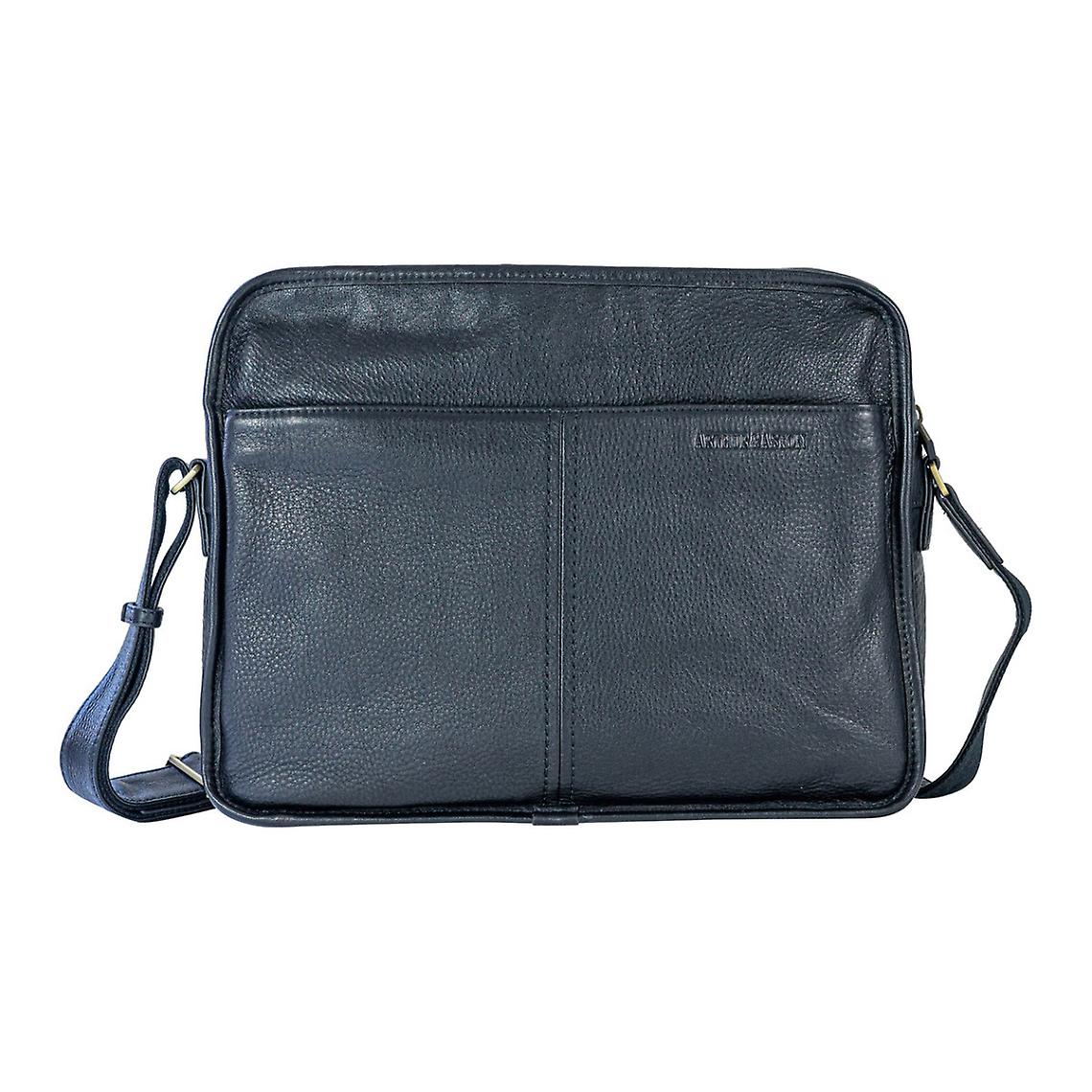 Black Leather Messenger Bag
