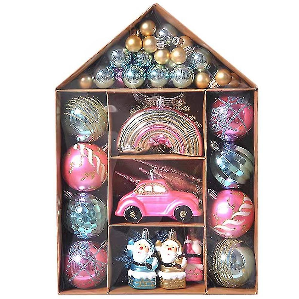 Christmas Ball Ornaments Set Decorative Baubles Pendants With Reusable Gift Package For Xmas Tree